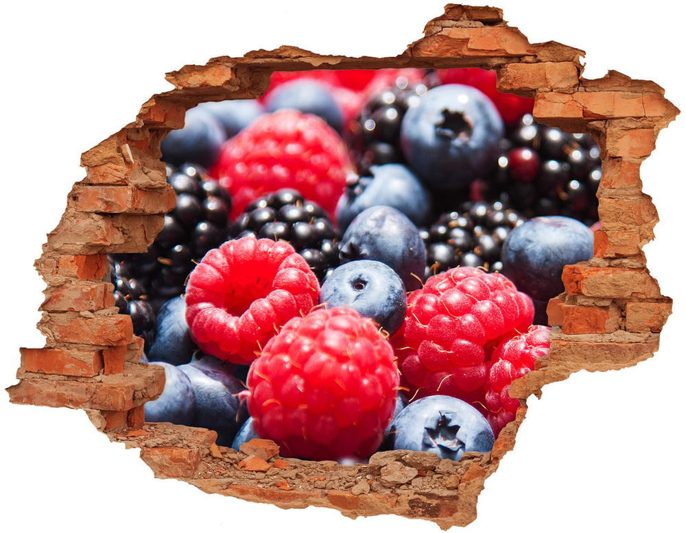 Hole in the wall sticker Forest fruits