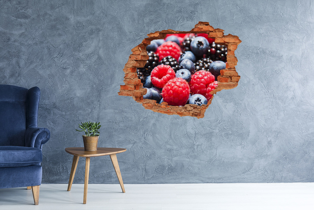 Hole in the wall sticker Forest fruits