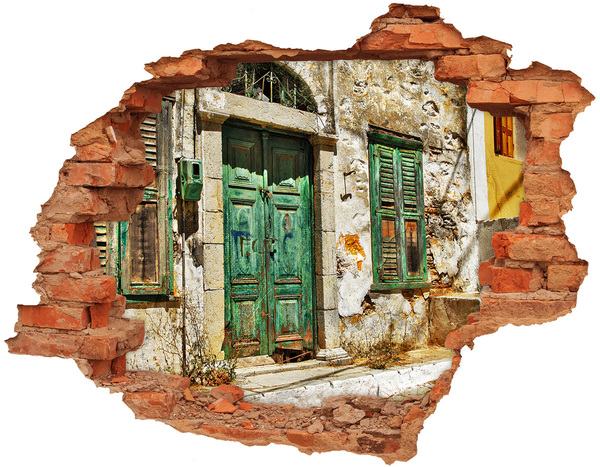 Hole in the wall decal Green door in the ruins