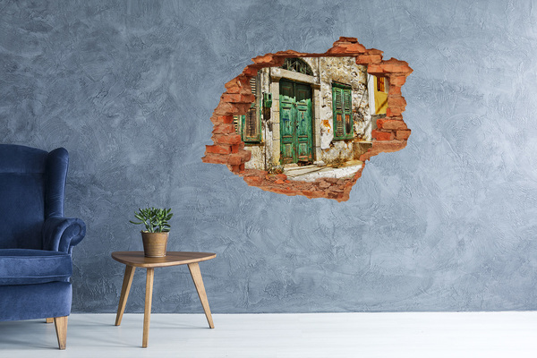 Hole in the wall decal Green door in the ruins