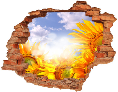 Hole in the wall sticker Sunflowers