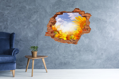 Hole in the wall sticker Sunflowers in the sunlight