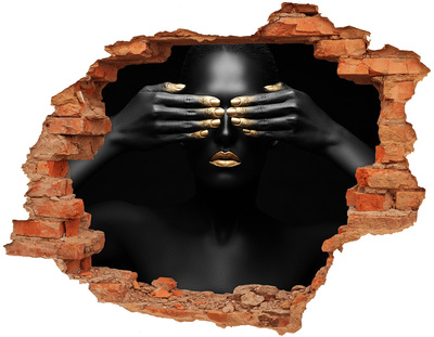 Hole wall sticker A woman in black