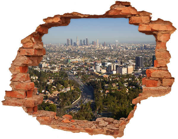 Hole in the wall decal View of Los Angeles