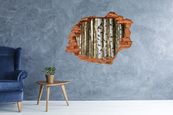 Hole wall sticker A forest oasis in concrete