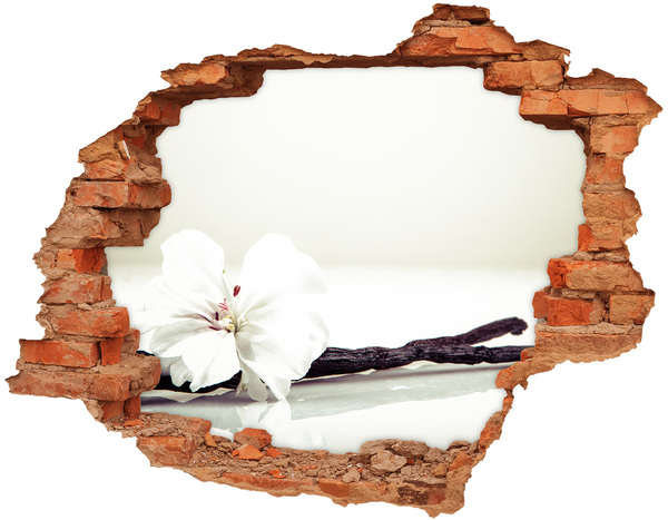 Hole wall sticker Floral view through the wall