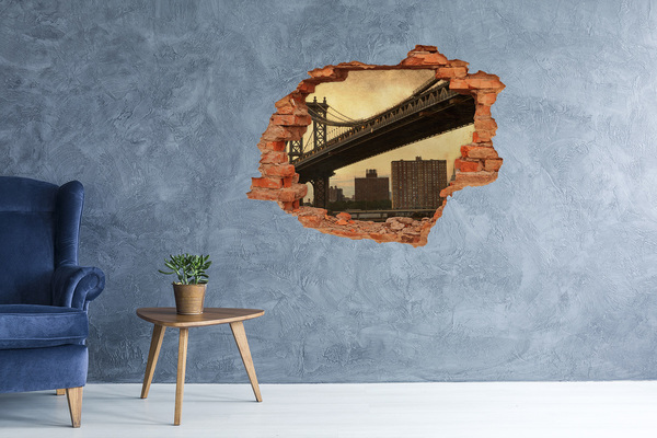 3D wall hole New York Bridge