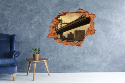 3D wall hole New York Bridge