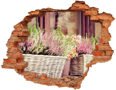 3D wall hole wallpaper Lavender in a pot