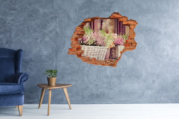3D wall hole wallpaper A flower corner in the garden