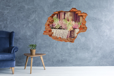 3D wall hole wallpaper A flower corner in the garden