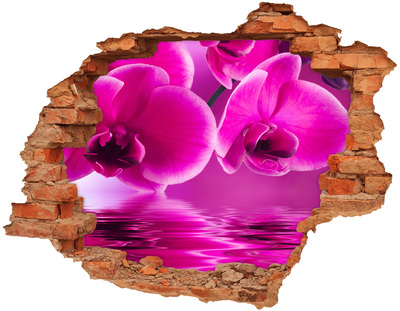 Hole wall sticker A floral paradise in shades of pink