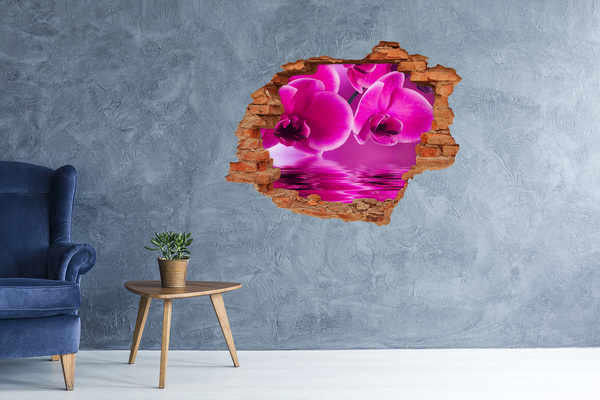 Hole wall sticker A floral paradise in shades of pink
