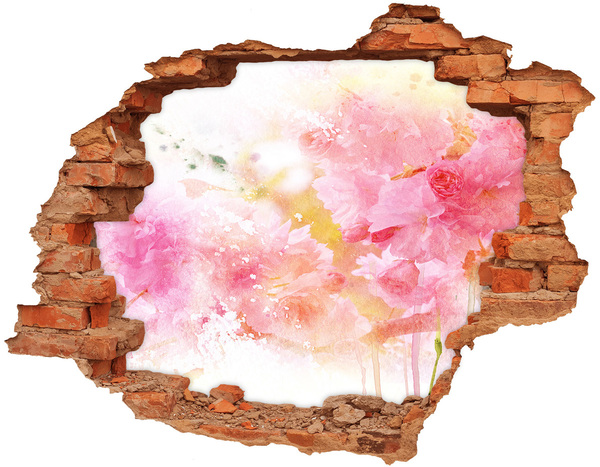 Hole in the wall decal A floral landscape behind a hole in the wall