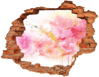 Hole in the wall decal A floral landscape behind a hole in the wall