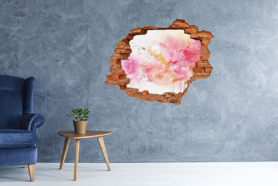 Hole in the wall decal A floral landscape behind a hole in the wall