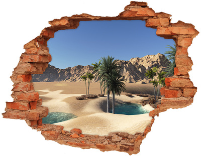 Hole wall sticker An oasis in the desert