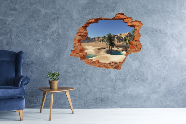 Hole wall sticker oasis brick