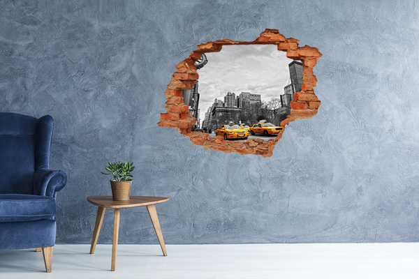 Hole in the wall sticker New York taxis