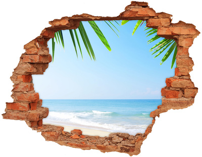 Hole in the wall decal Tropical beach