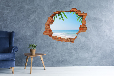 Hole in the wall decal Tropical beach