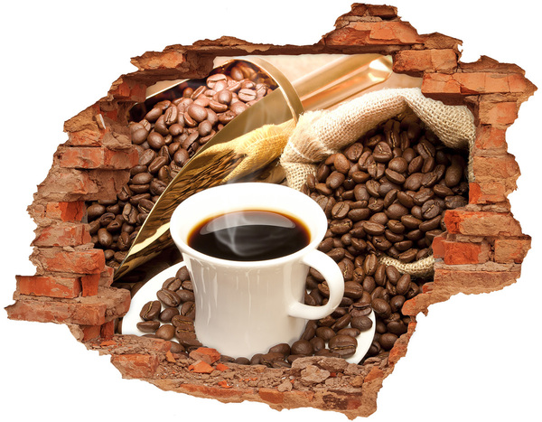Hole in the wall sticker Coffee with beans