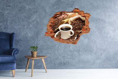 Hole in the wall sticker Coffee with beans