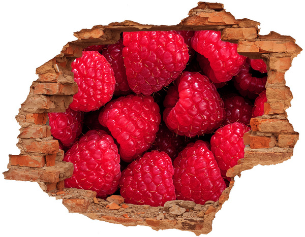 Hole in the wall sticker Raspberries in concrete