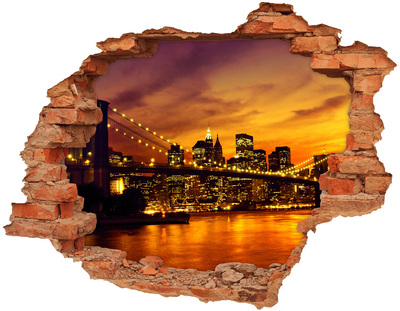 Hole in the wall sticker New York skyline at sunset