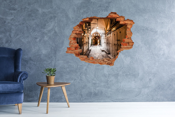 3D wall hole wallpaper The charm of the old bazaar