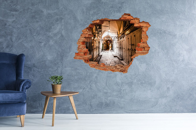 3D wall hole wallpaper The charm of the old bazaar