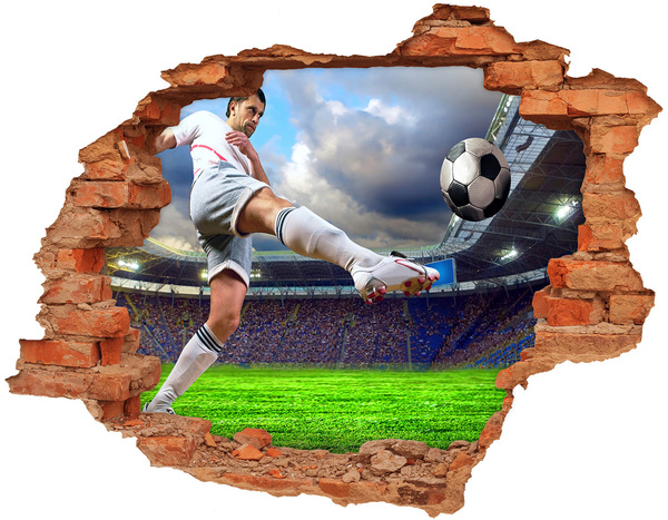 Hole in the wall decal Football action in a stadium atmosphere