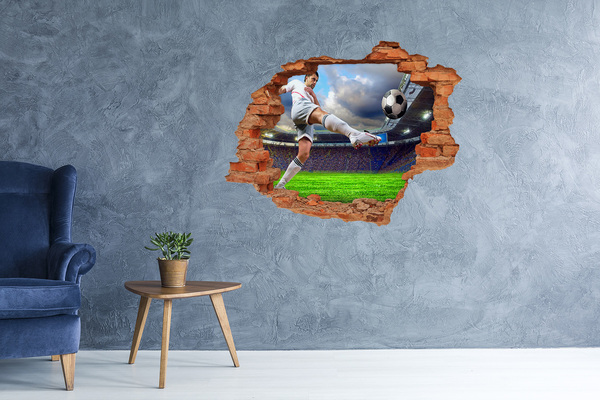 Hole in the wall decal Football action in a stadium atmosphere