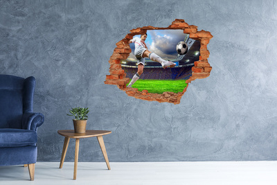 Hole in the wall decal Football action in a stadium atmosphere