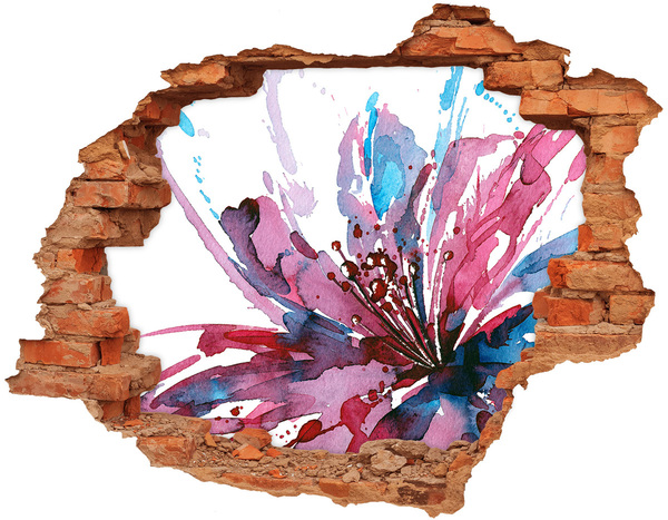 Hole in the wall sticker A flower in a ruined wall