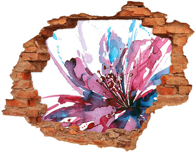 Hole in the wall sticker A flower in a ruined wall