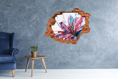 Hole in the wall sticker Abstract flower