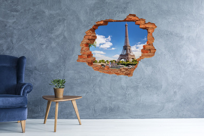 Hole wall sticker The Eiffel Tower in Paris