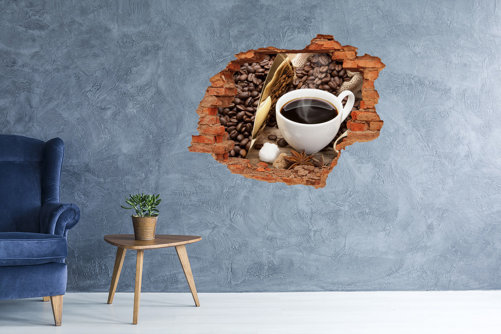 Hole in the wall sticker Cup of coffee