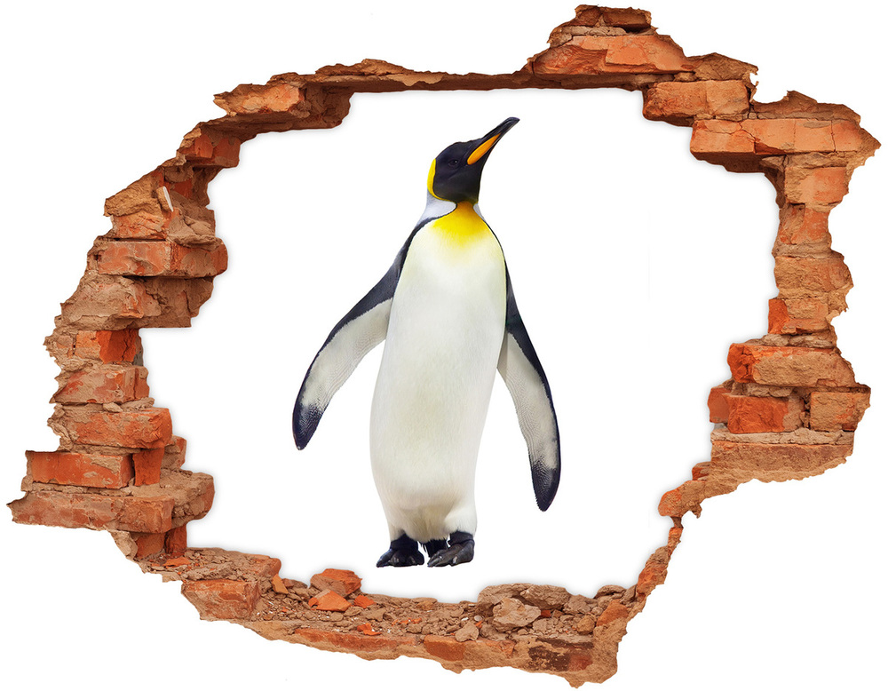 Hole wall sticker Penguin