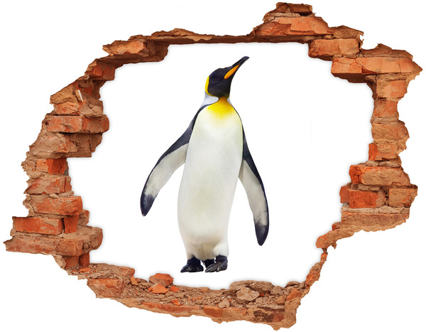 Hole wall sticker Penguin in a hole in the wall