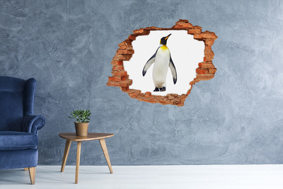 Hole wall sticker Penguin in a hole in the wall