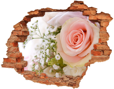 Hole in the wall sticker A rose in a floral arrangement