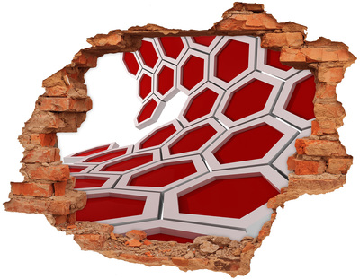 Hole in the wall decal Red maze in concrete