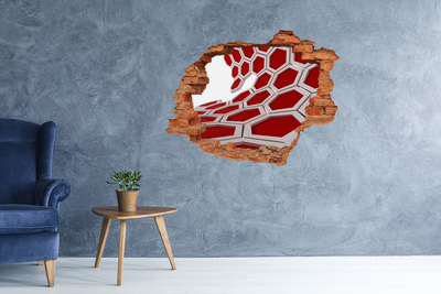Hole in the wall decal Red maze in concrete