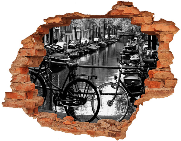 3D wall hole Amsterdam bikes