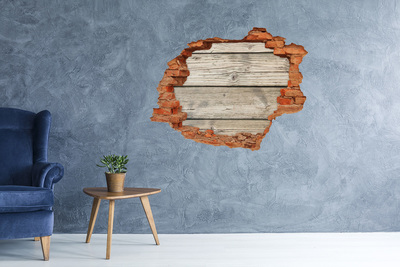 Hole wall sticker Wooden background