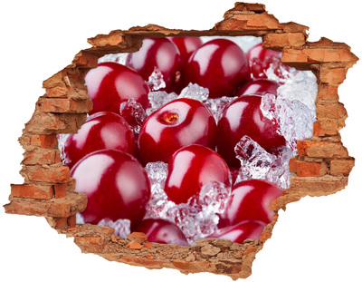 3D wall hole Juicy Cherries on Ice