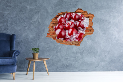 3D wall hole Juicy Cherries on Ice