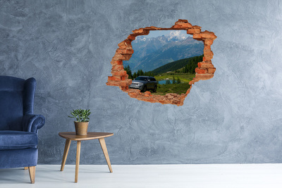 Hole wall sticker Off-road car